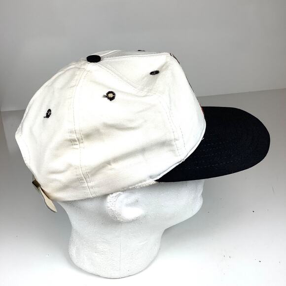 Vintage Coca-Cola Hat Cap White Black Bill Embroidered Bottle 90s 1996 Made USA - Picture 3 of 12